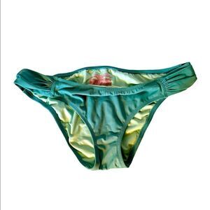 Victoria's Secret Seafoam Blue Green Knockout Solid Bikini Bottoms Sz Large.